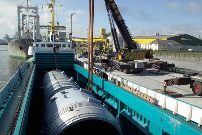 13- Verladung einer 120 t Schwerlast