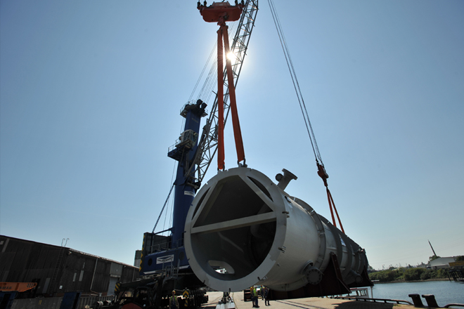 16- Verladung einer 120 t Schwerlast